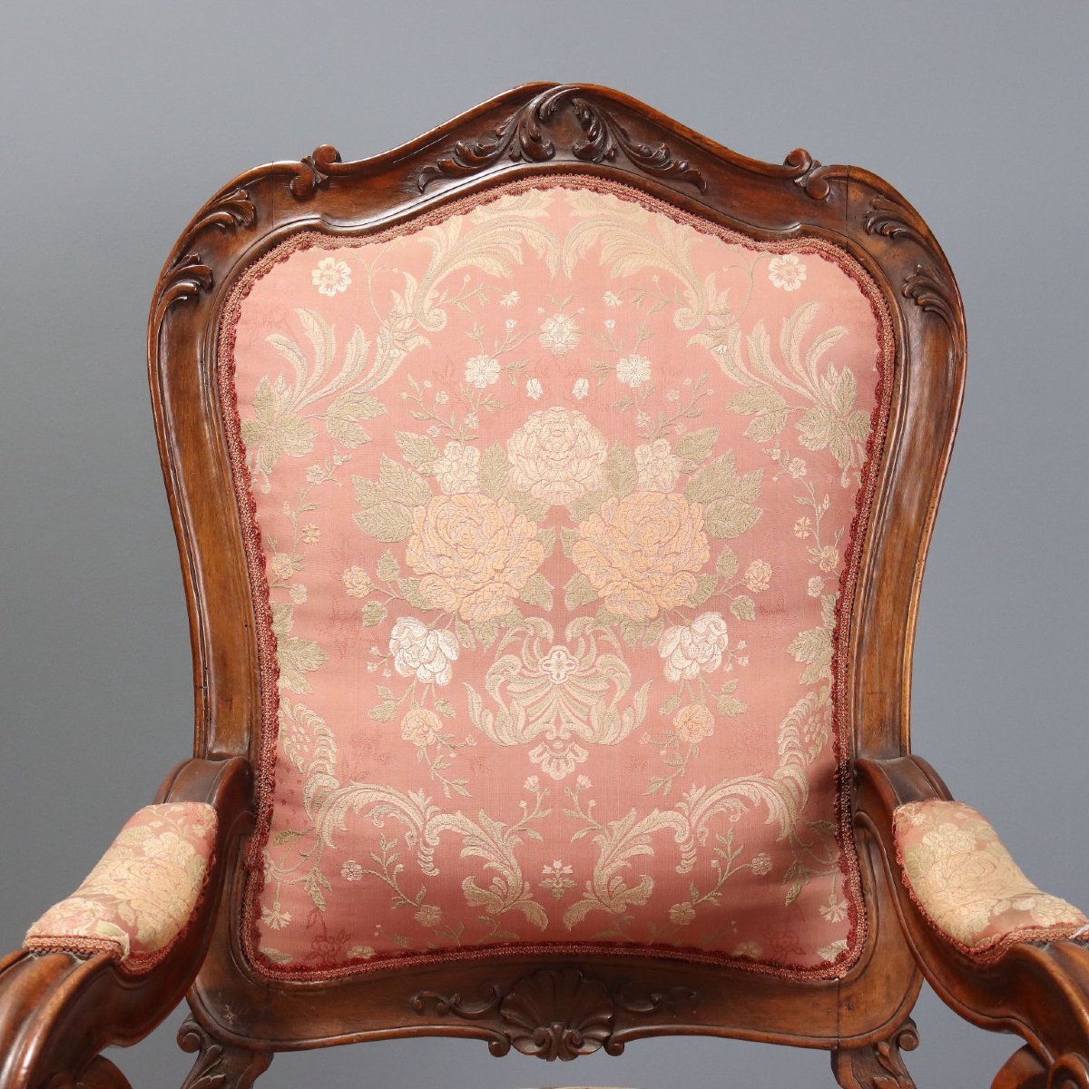 Paire de Fauteuils Louis-Philippe en Noyer Italie du milieu du XIXe siècle-photo-2