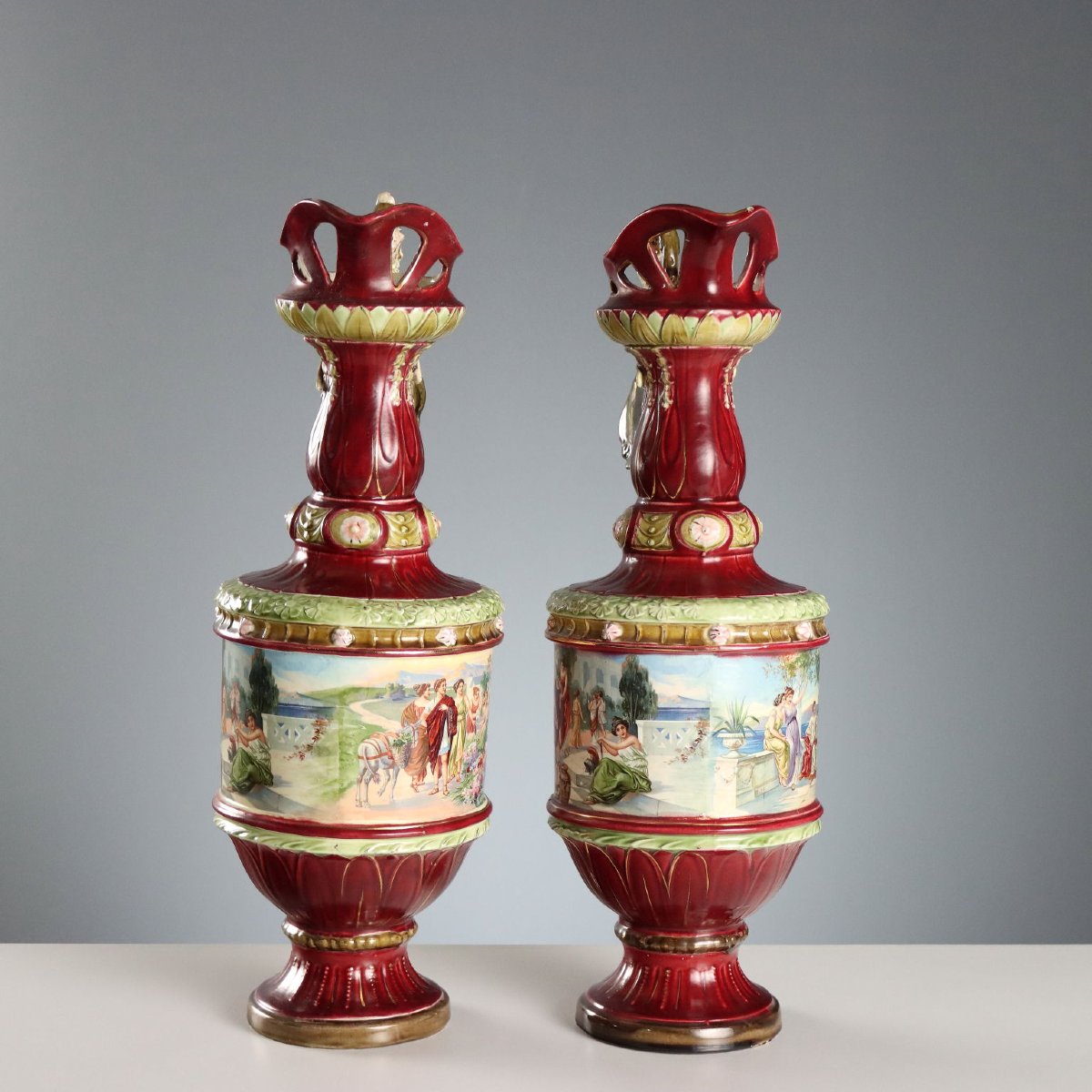 Pair Of Art Nouveau Ceramic Pitchers, Central Europe, Late 19th Century–early 20th Century-photo-3