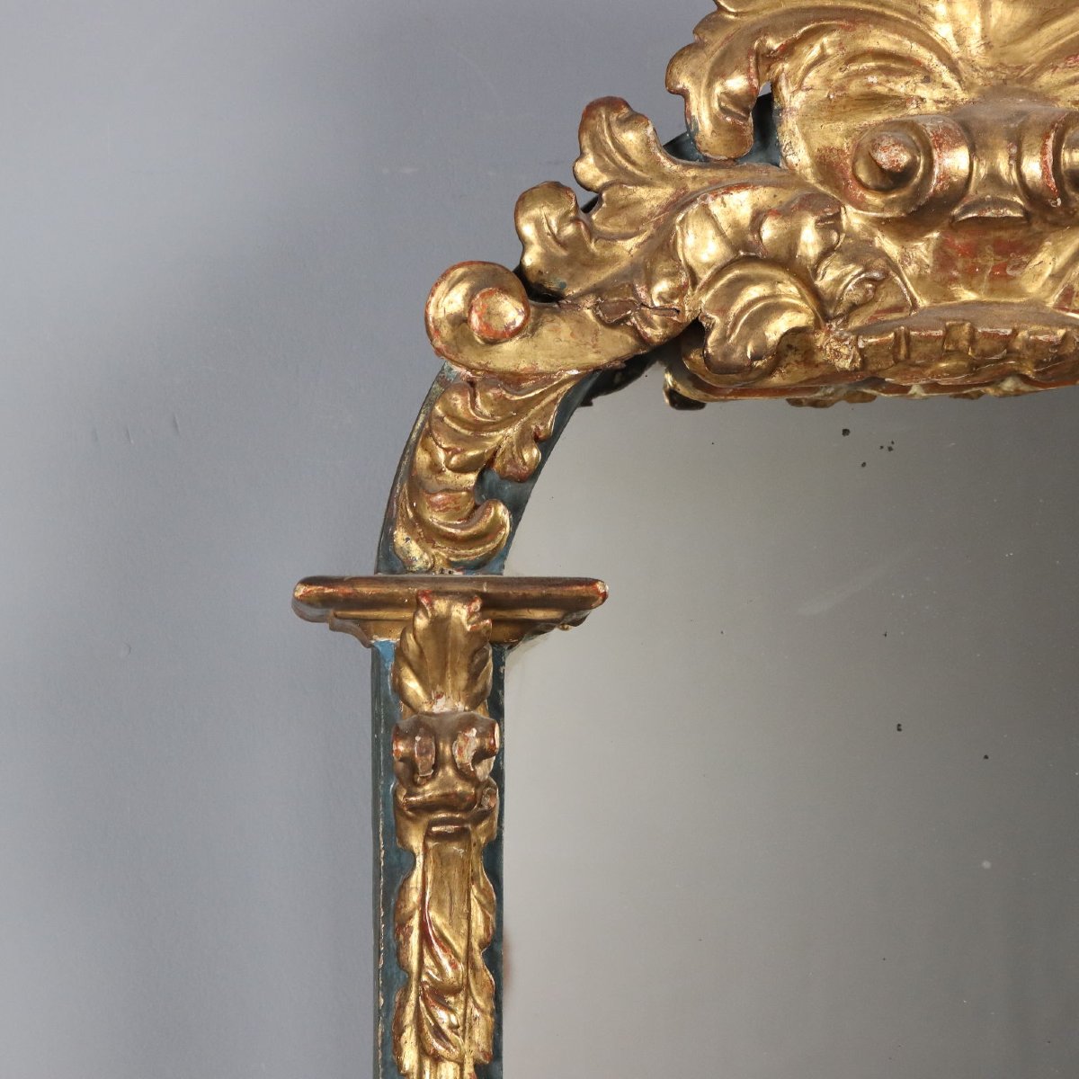 Carved And Gilded Wooden Mirror - Italy, 19th Century; Italy, Mid-19th Century-photo-1