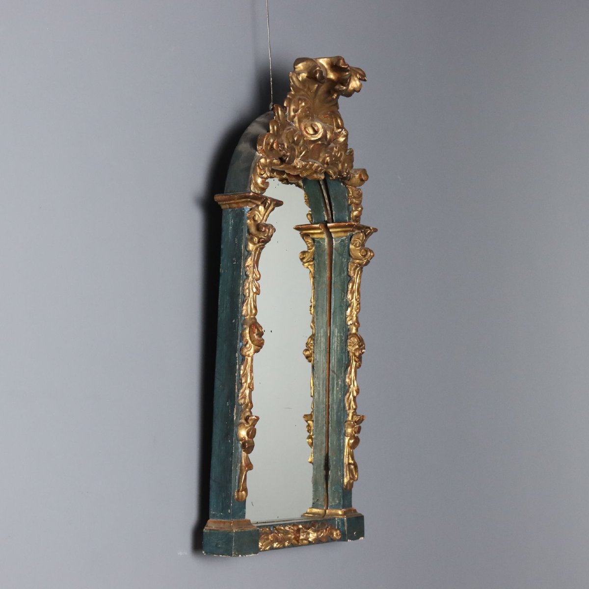 Carved And Gilded Wooden Mirror - Italy, 19th Century; Italy, Mid-19th Century-photo-2