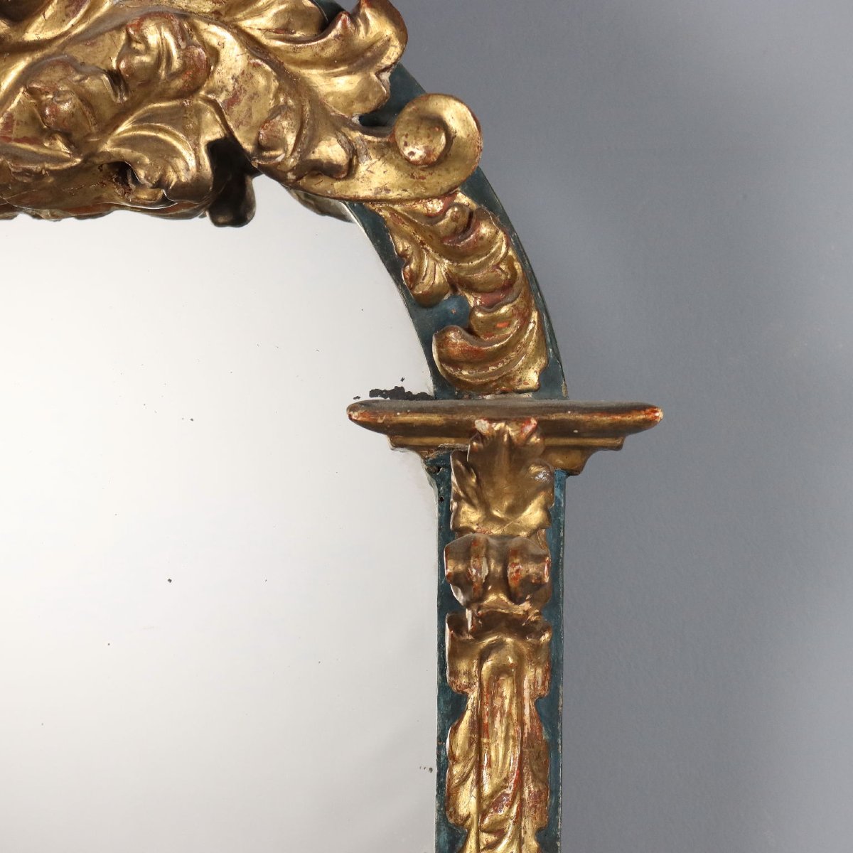 Carved And Gilded Wooden Mirror - Italy, 19th Century; Italy, Mid-19th Century-photo-3