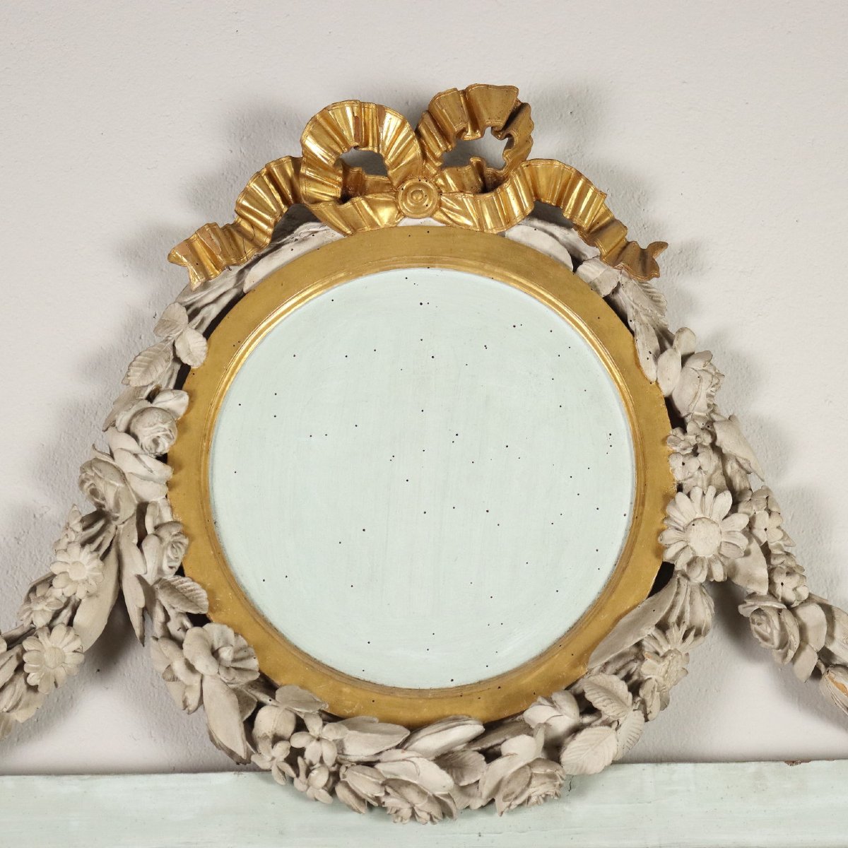 Neoclassical Lacquered Mirror, Lombardy, Italy, Last Quarter Of The 18th Century-photo-2