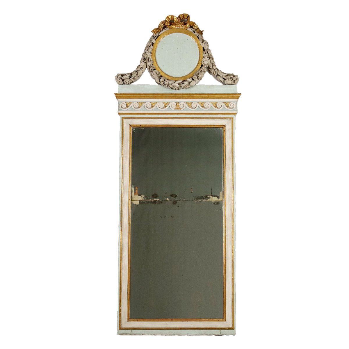 Neoclassical Lacquered Mirror, Lombardy, Italy, Last Quarter Of The 18th Century