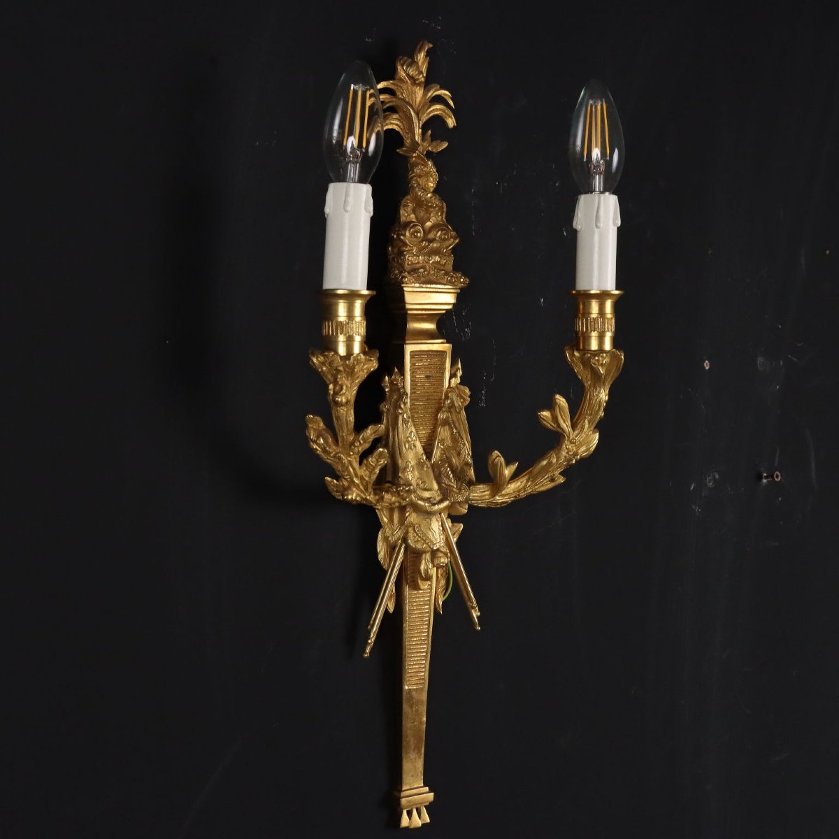 Pair Of Neoclassical-style Wall Sconces, Italy, 20th Century-photo-2