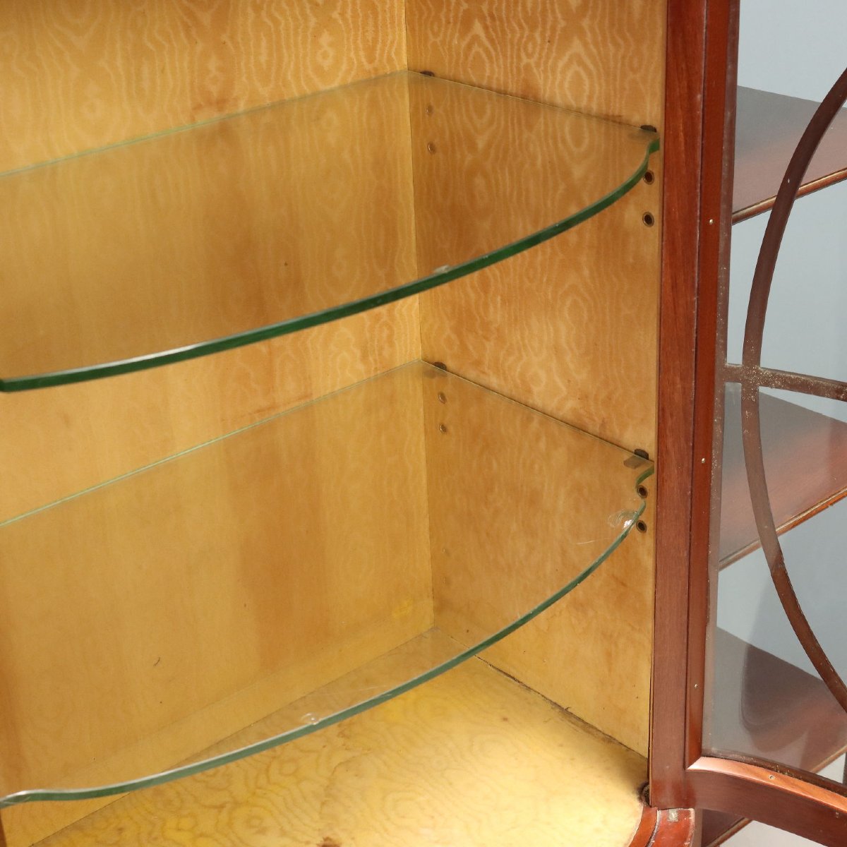 Vitrine en Acajou avec Incrustations en Érable Angleterre, fin du XIXe siècle-photo-4