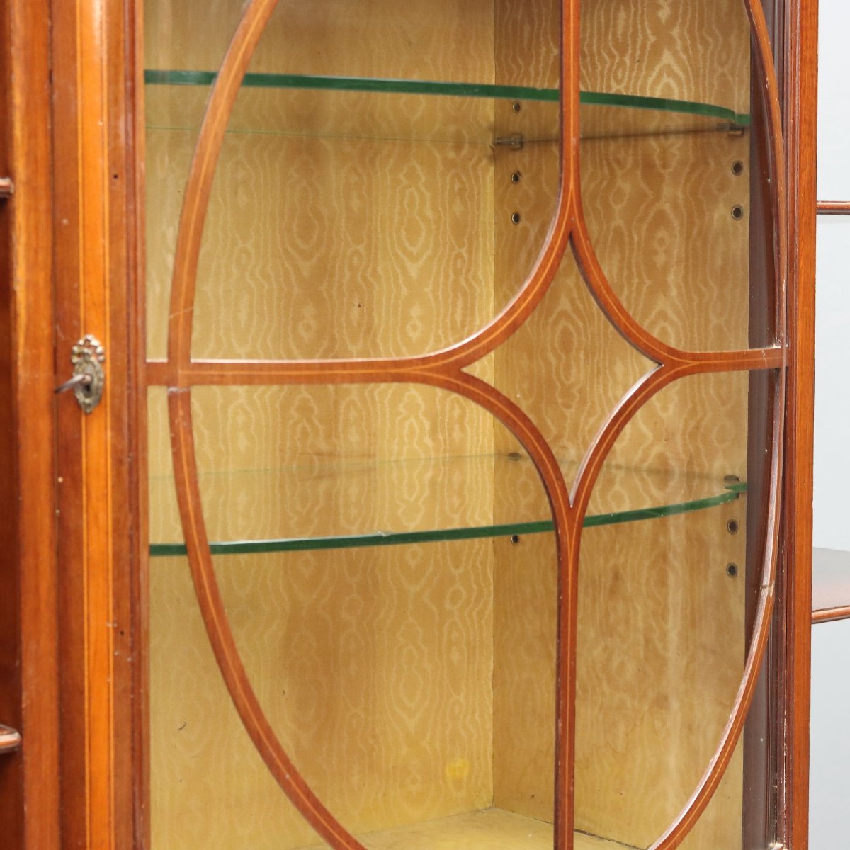 Vitrine en Acajou avec Incrustations en Érable Angleterre, fin du XIXe siècle-photo-5