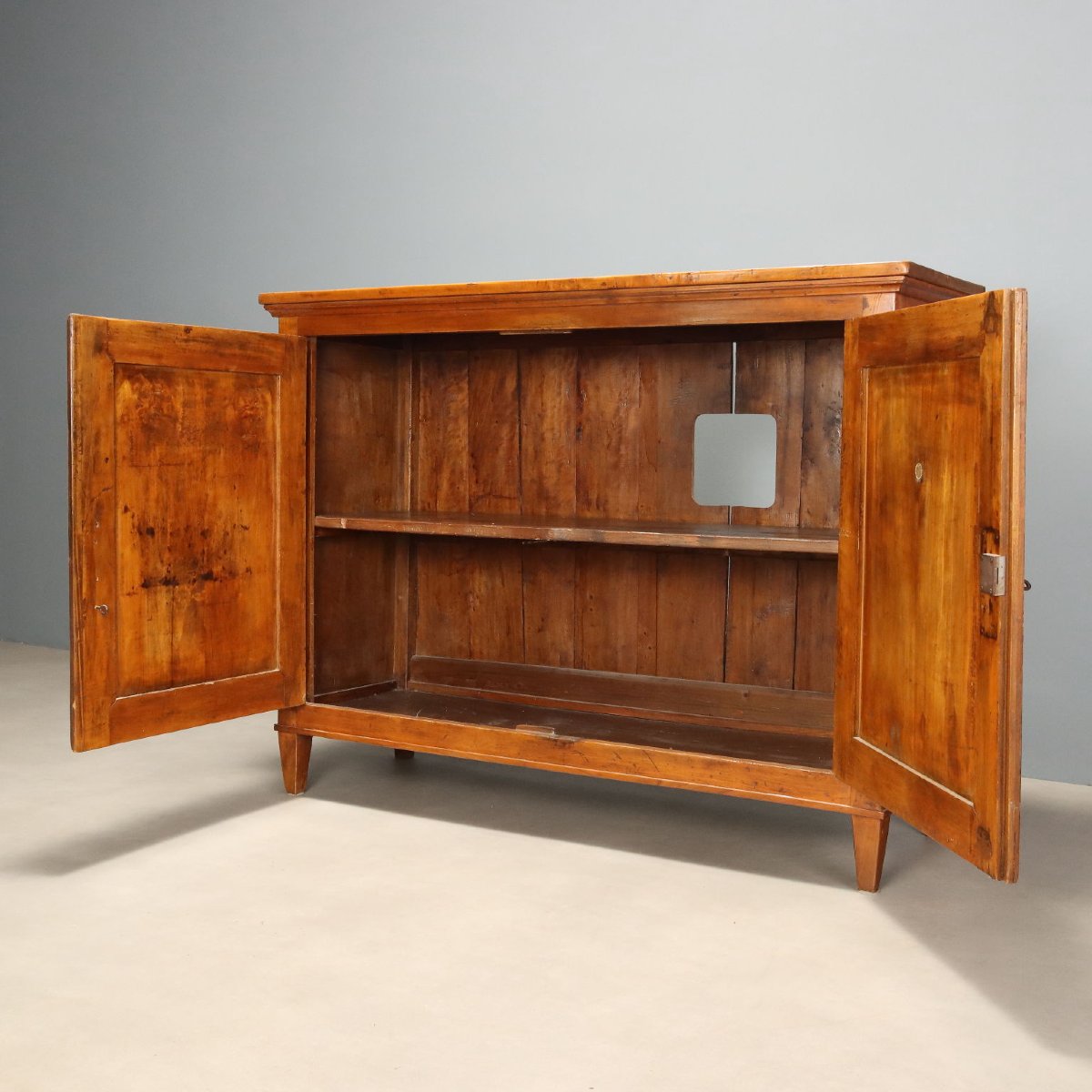 Early 19th-century Italian Directoire-style Sideboard In Walnut-stained Poplar-photo-4