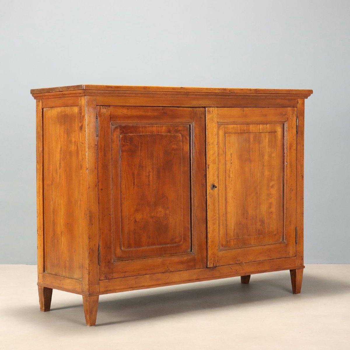 Early 19th-century Italian Directoire-style Sideboard In Walnut-stained Poplar