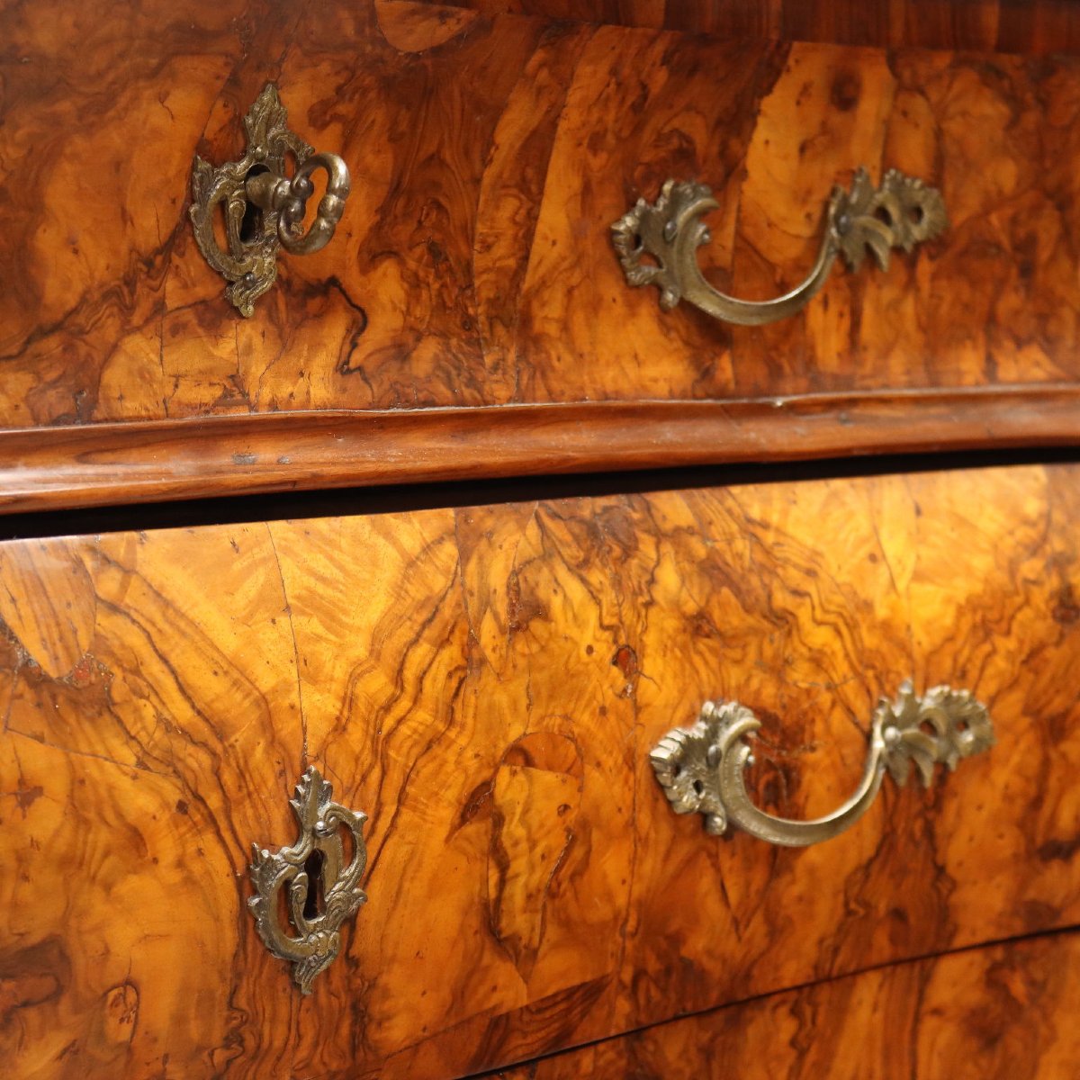 Antique Chests Of Drawers Wanut Burl Veneer Italy XVIII Century Originals-photo-3