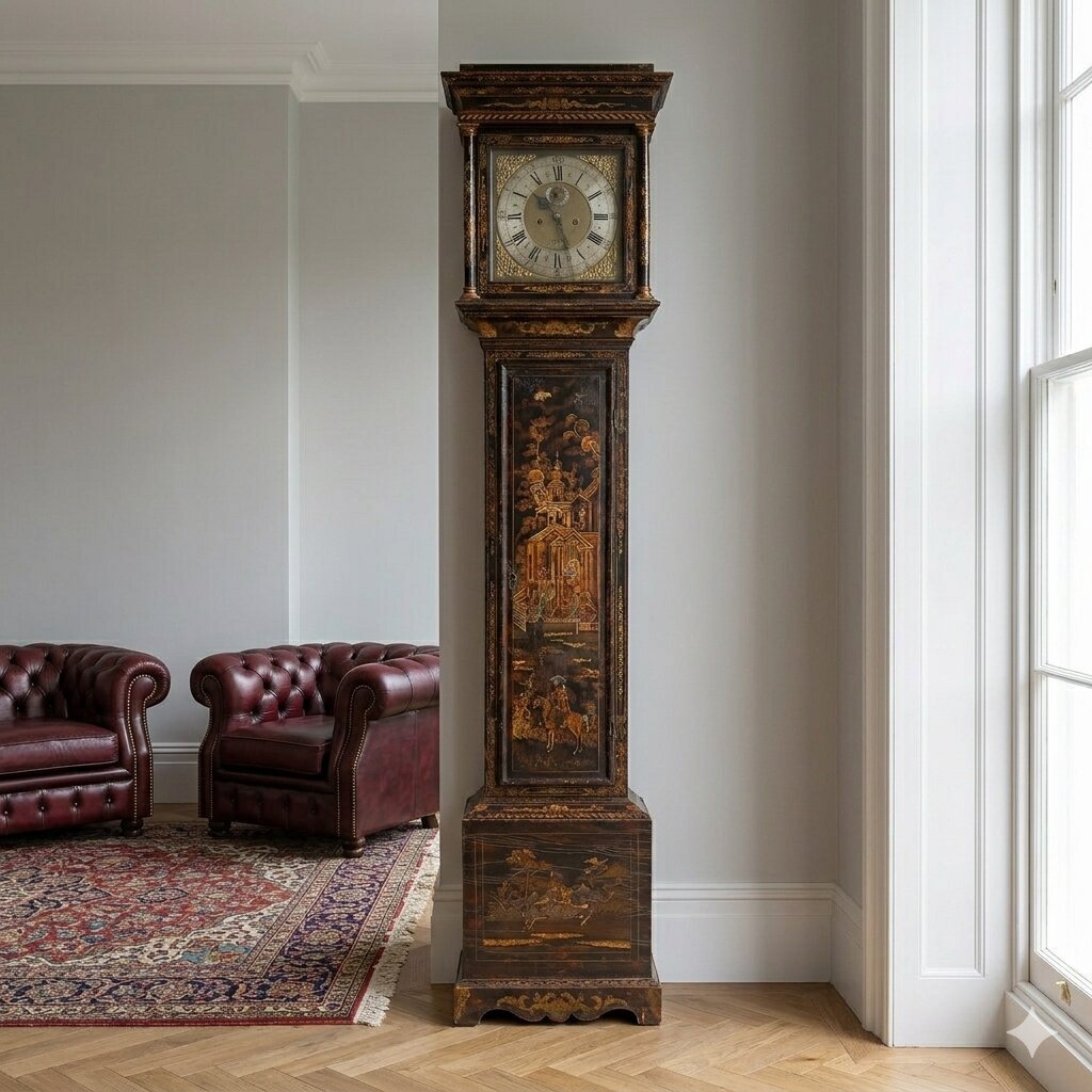 Antique Pendulum Clock Francis Robinson Oak XVIII Century Original-photo-2