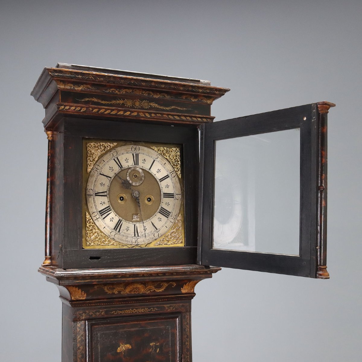 Antique Pendulum Clock Francis Robinson Oak XVIII Century Original-photo-4