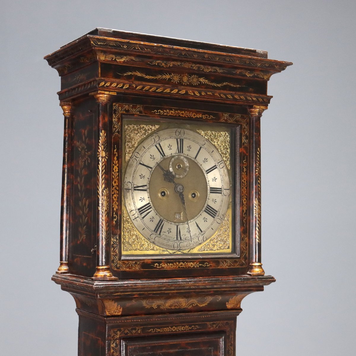 Antique Pendulum Clock Francis Robinson Oak XVIII Century Original-photo-1