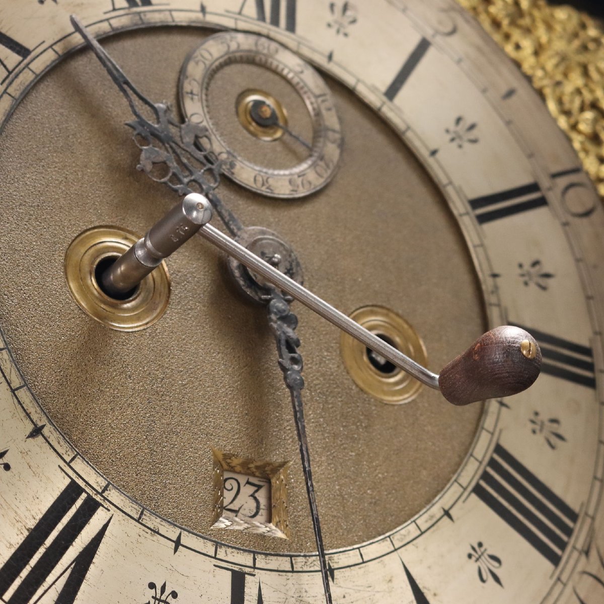 Antique Pendulum Clock Francis Robinson Oak XVIII Century Original-photo-3