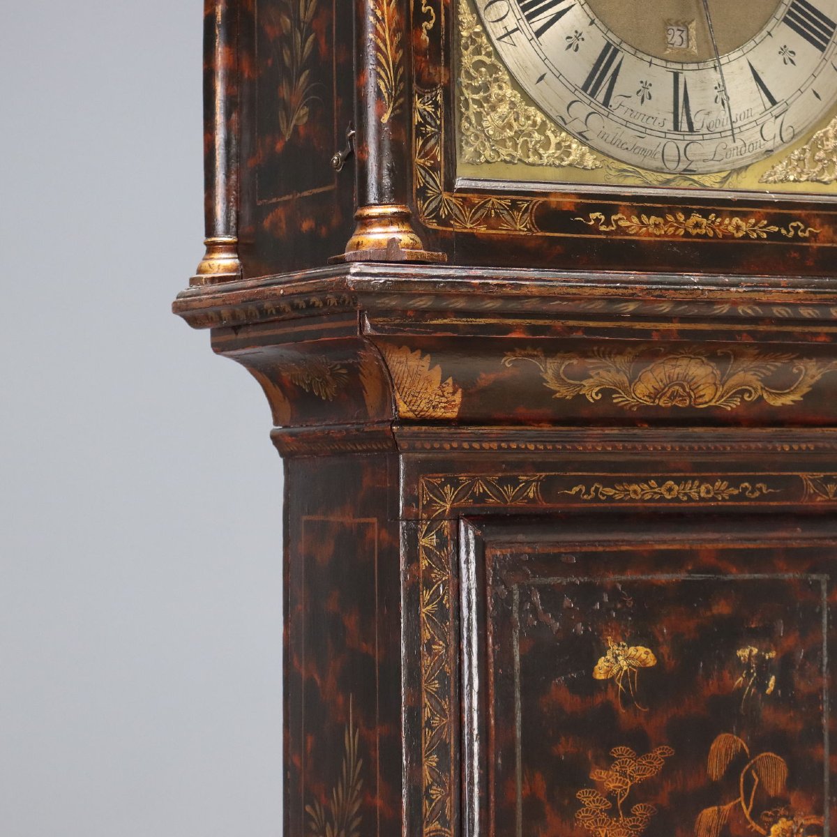 Antique Pendulum Clock Francis Robinson Oak XVIII Century Original-photo-6