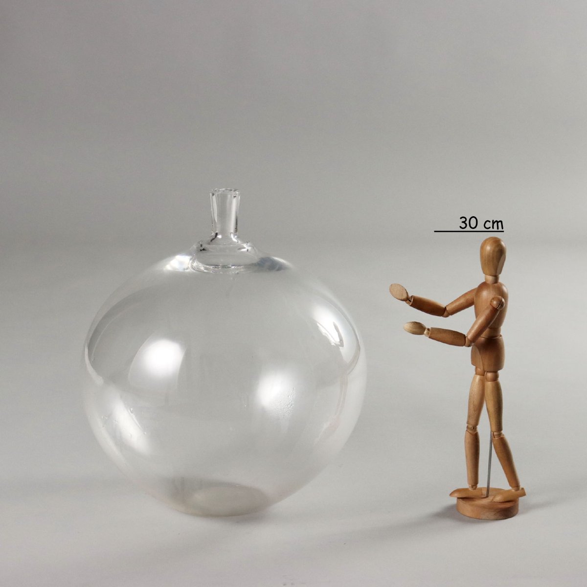 Vase Pomme I.Lundin pour Orrefors Verre Suède 1957-photo-2