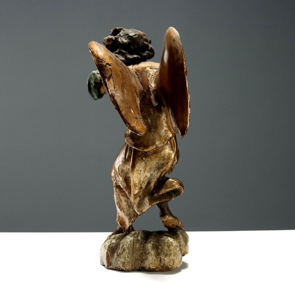 Antique Angels Carved Gilded Wood Italy XVIII Century Originals-photo-6