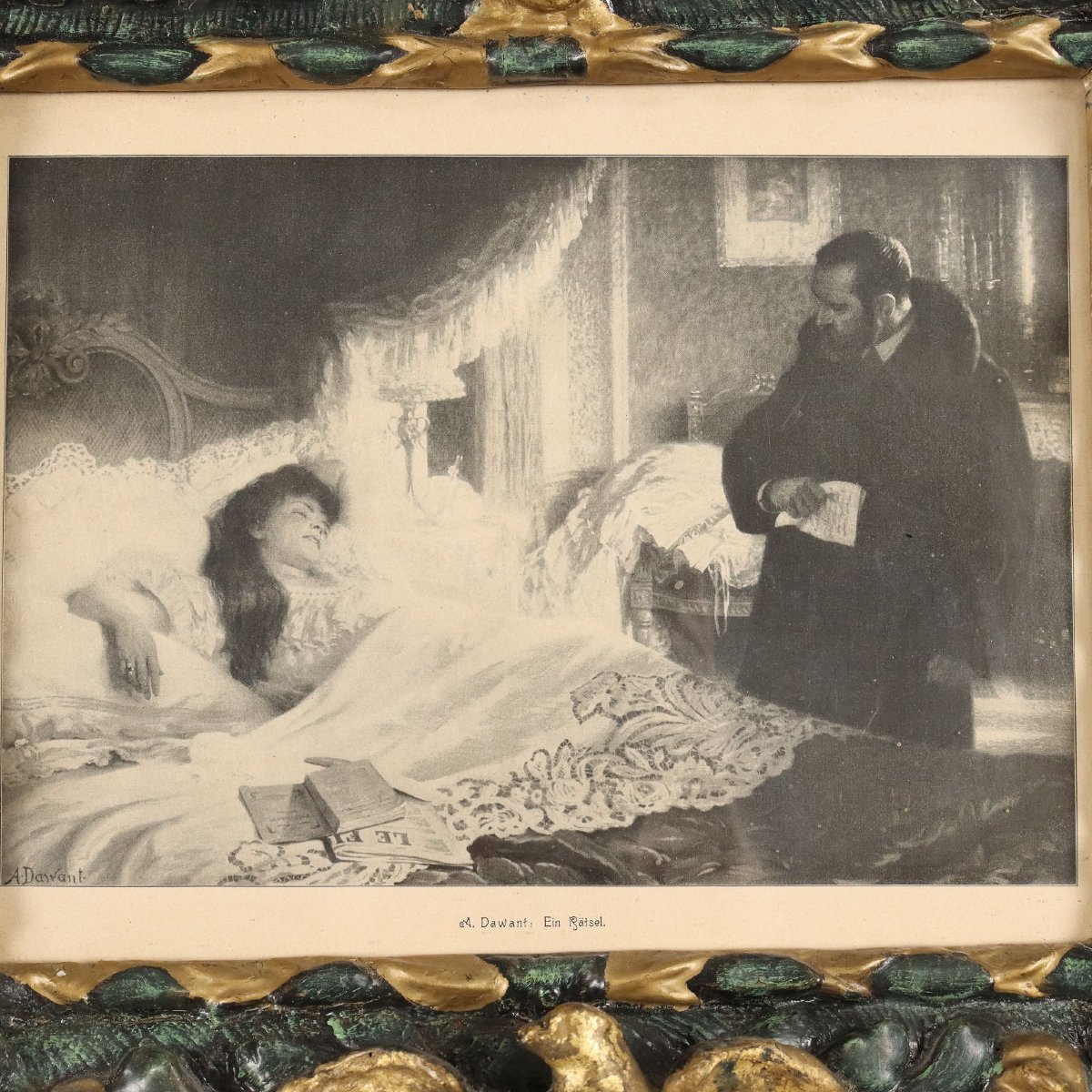 Petit Cadre Baroque Ancien Bois Gravé Doré du XVIIIe Siècle Original-photo-4