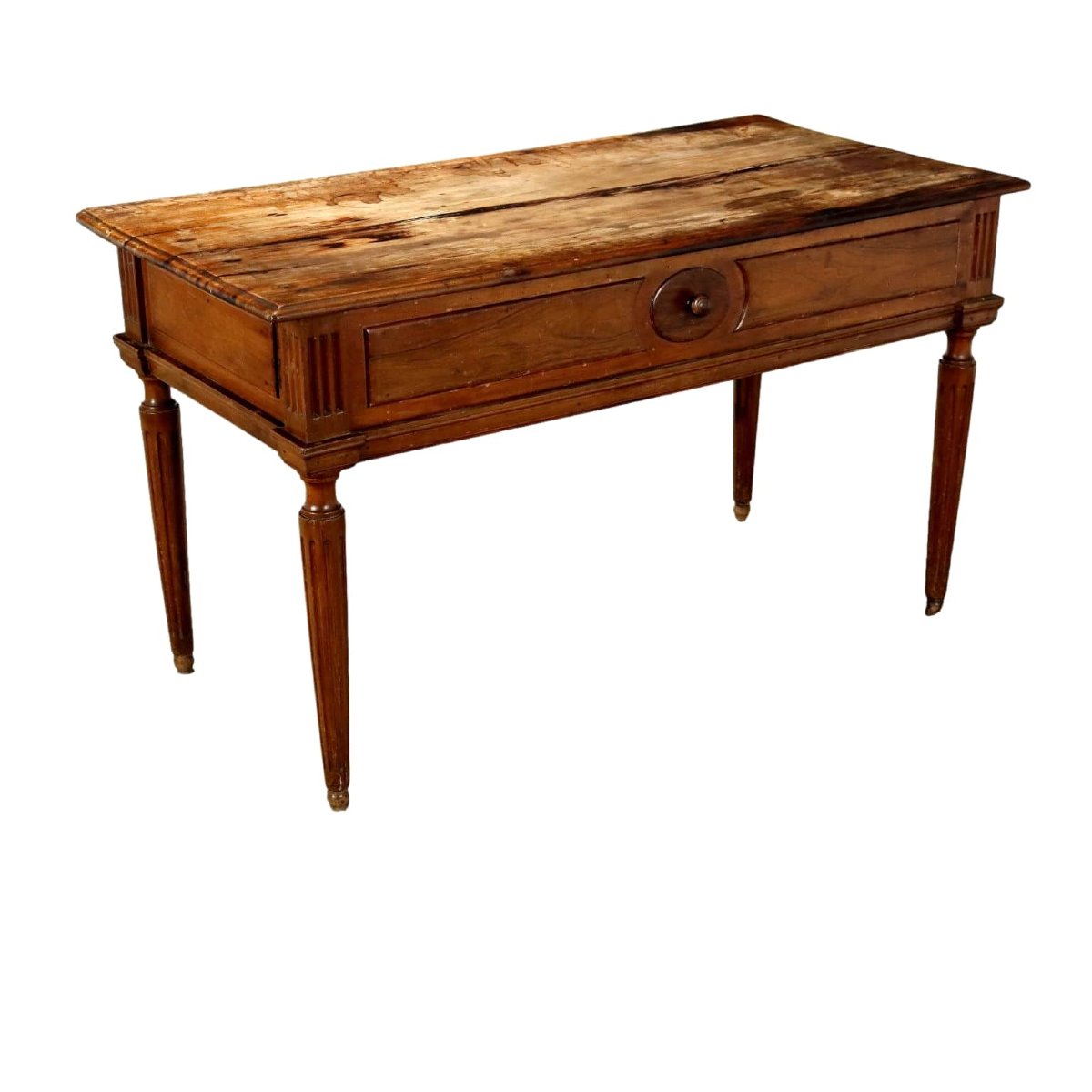 Table Néoclassique Ancienne Noyer Peuplier Italie XVIIIe Siècle