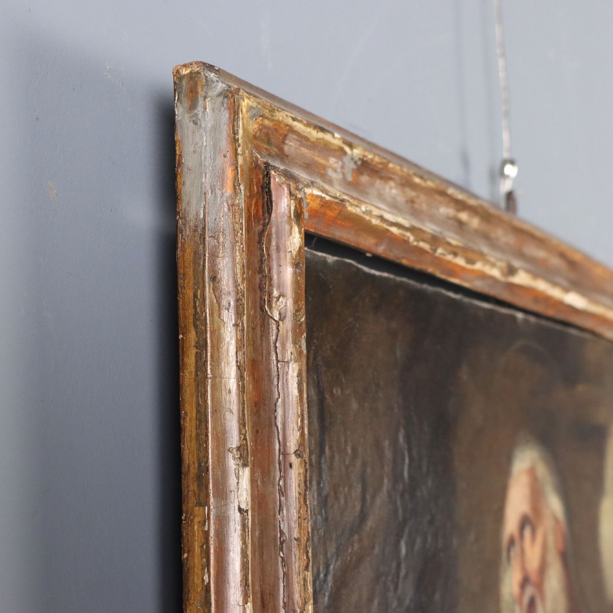 Antique Painting Saint Onophrius The Penitent Oil On Canvas '600 Original-photo-7