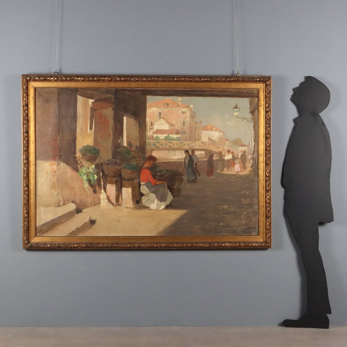 Modern Painting Signed Paolo Baroni Glimpse Of A Village XX Century-photo-2