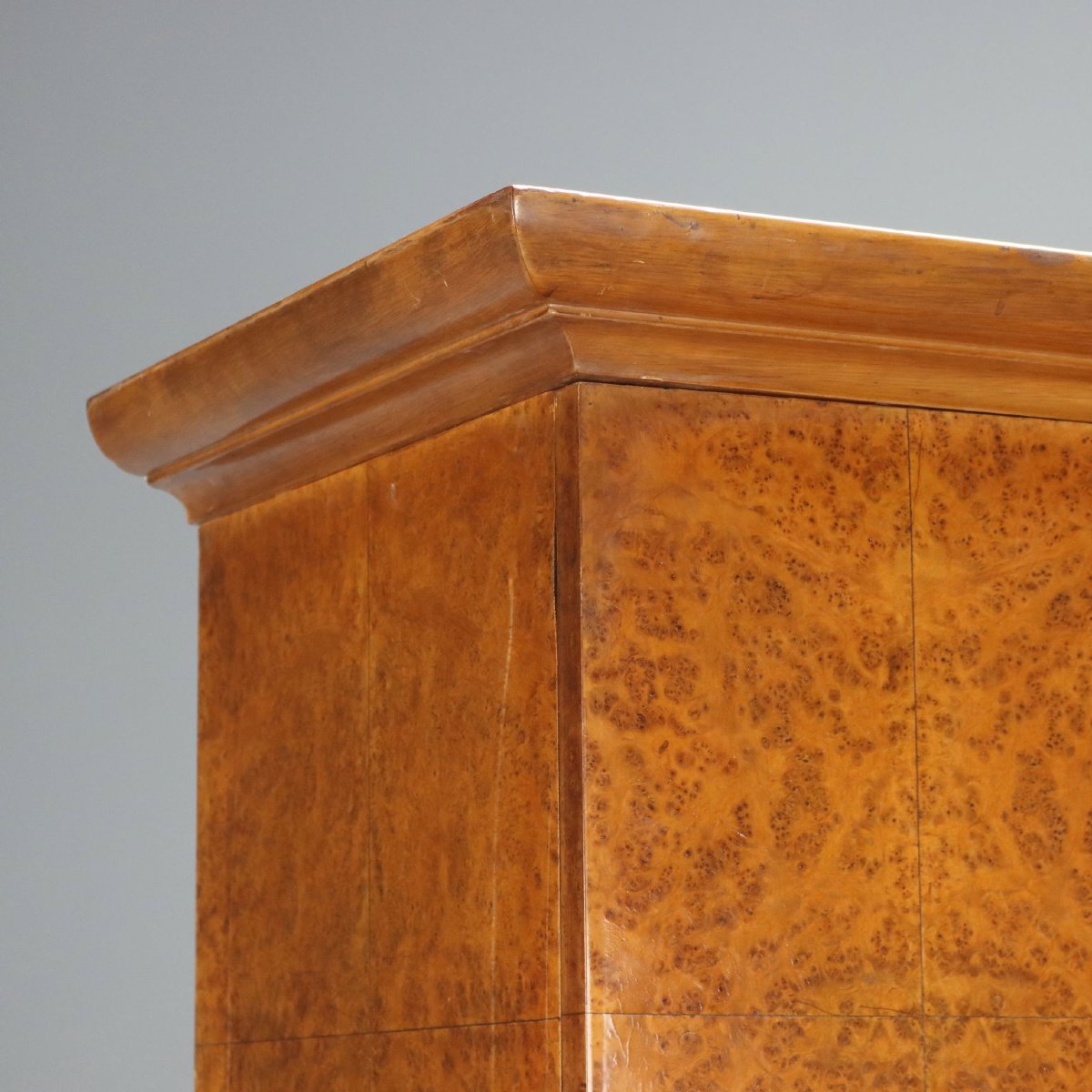 Antique Art Deco Cabinet Maple Burl Veneer XX Century Original-photo-1
