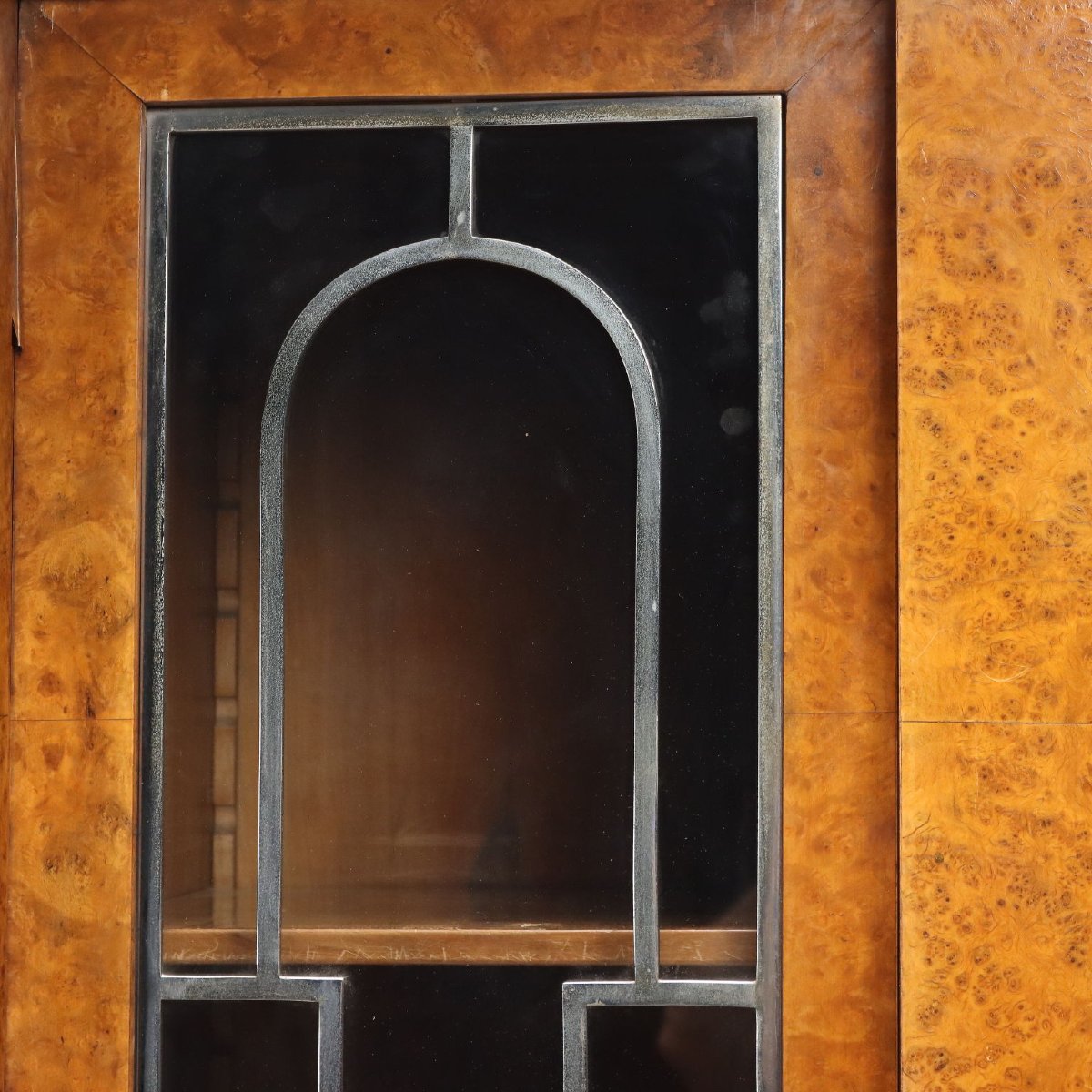 Antique Art Deco Cabinet Maple Burl Veneer XX Century Original-photo-6