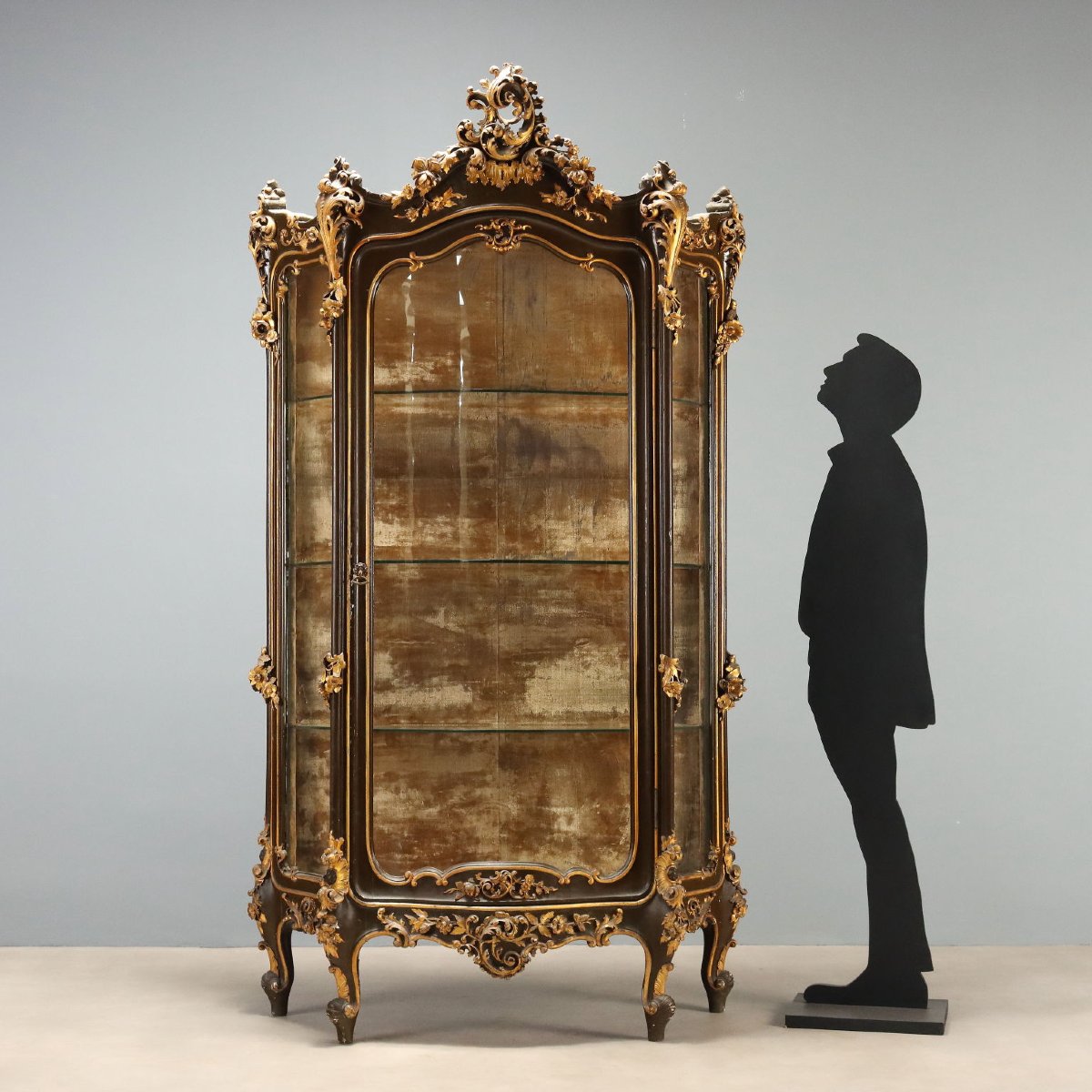 Barocchetto-style Corner Display Cabinet - Carved Wood, Italy, Late 19th Century-photo-2