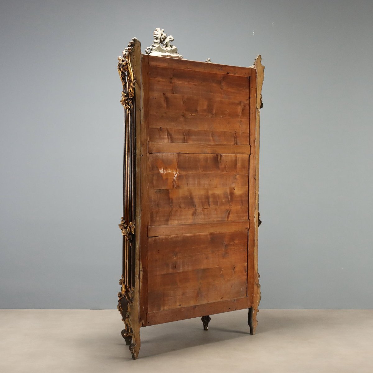 Barocchetto-style Corner Display Cabinet - Carved Wood, Italy, Late 19th Century-photo-8