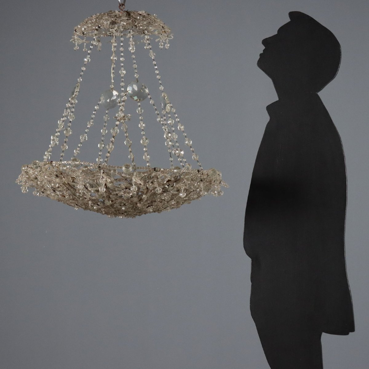 Lustre en Verre avec Perles et Gouttes  Italie, fin du XIXe siècle-photo-2