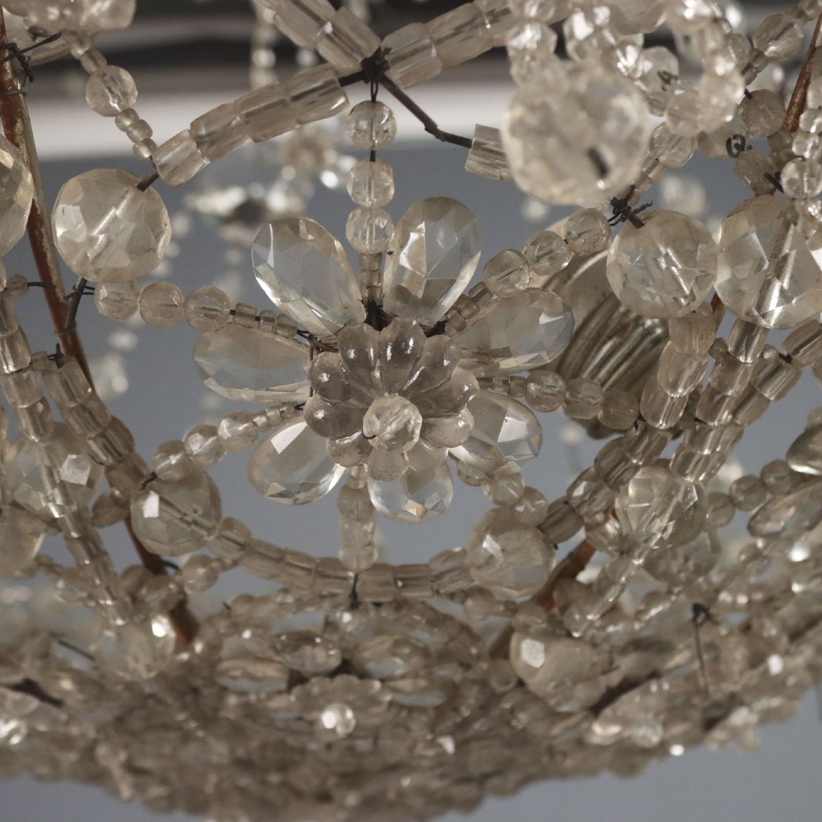 Lustre en Verre avec Perles et Gouttes  Italie, fin du XIXe siècle-photo-4