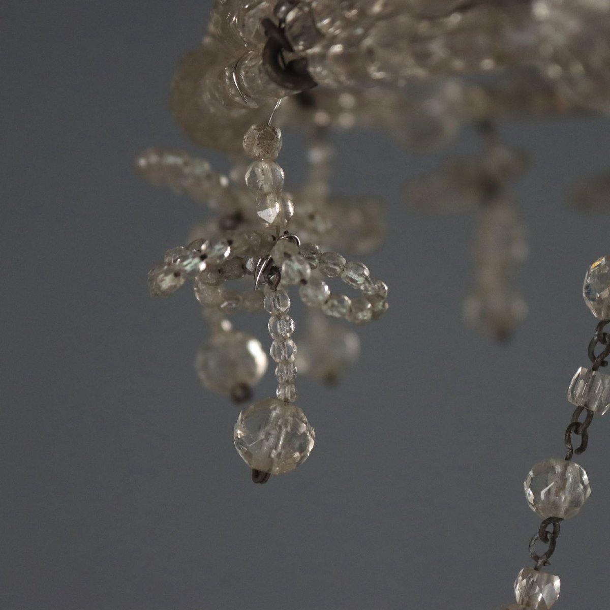 Lustre en Verre avec Perles et Gouttes  Italie, fin du XIXe siècle-photo-1