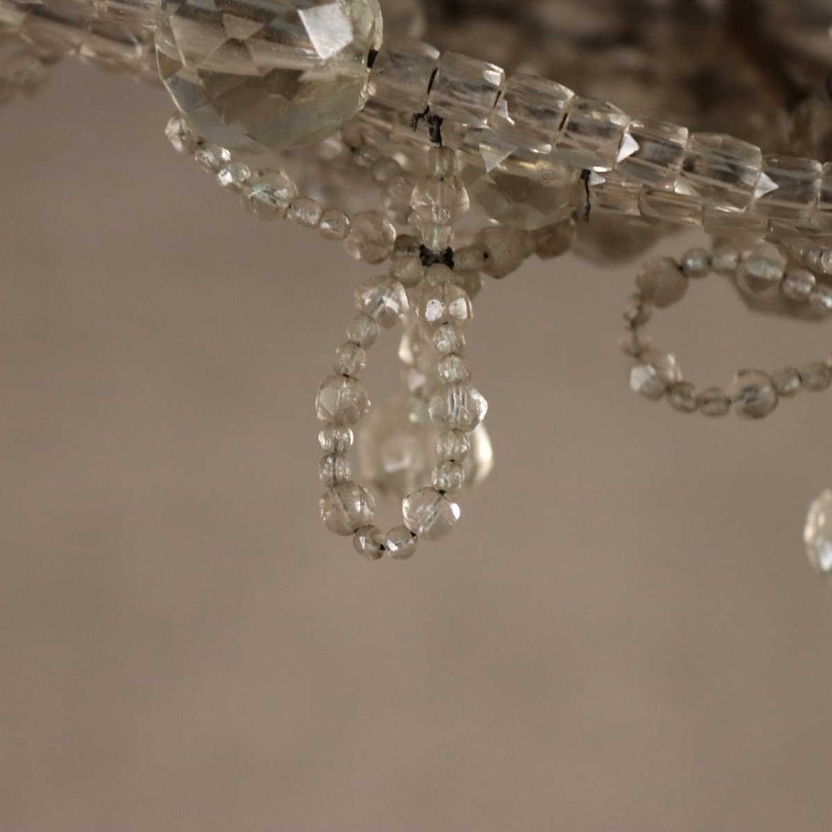 Lustre en Verre avec Perles et Gouttes  Italie, fin du XIXe siècle-photo-6