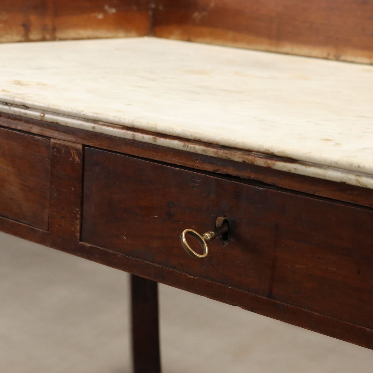 Bureau Empire en Noyer avec Plateau en Marbre - Début XIXe Siècle-photo-4
