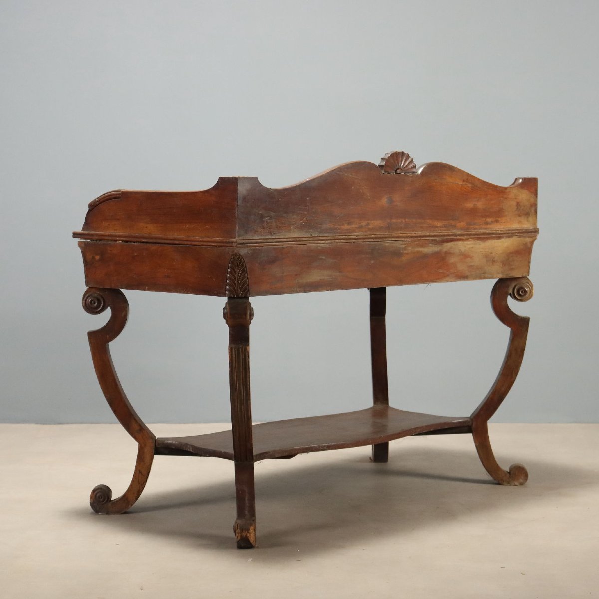Bureau Empire en Noyer avec Plateau en Marbre - Début XIXe Siècle-photo-7