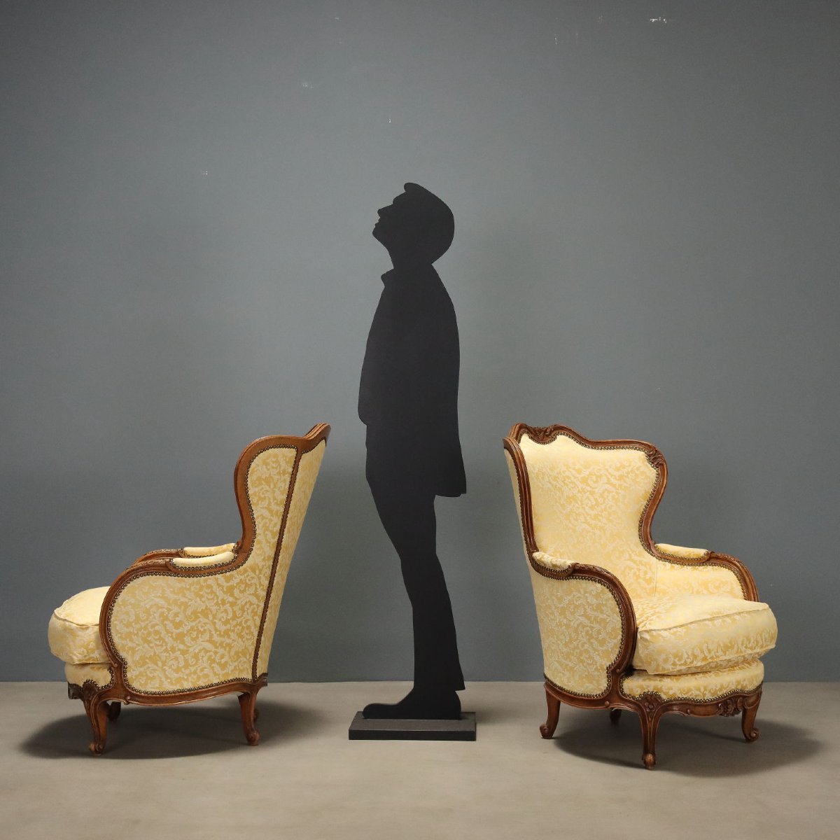 Paire de Fauteuils en Noyer - Italie XXe Siècle-photo-2