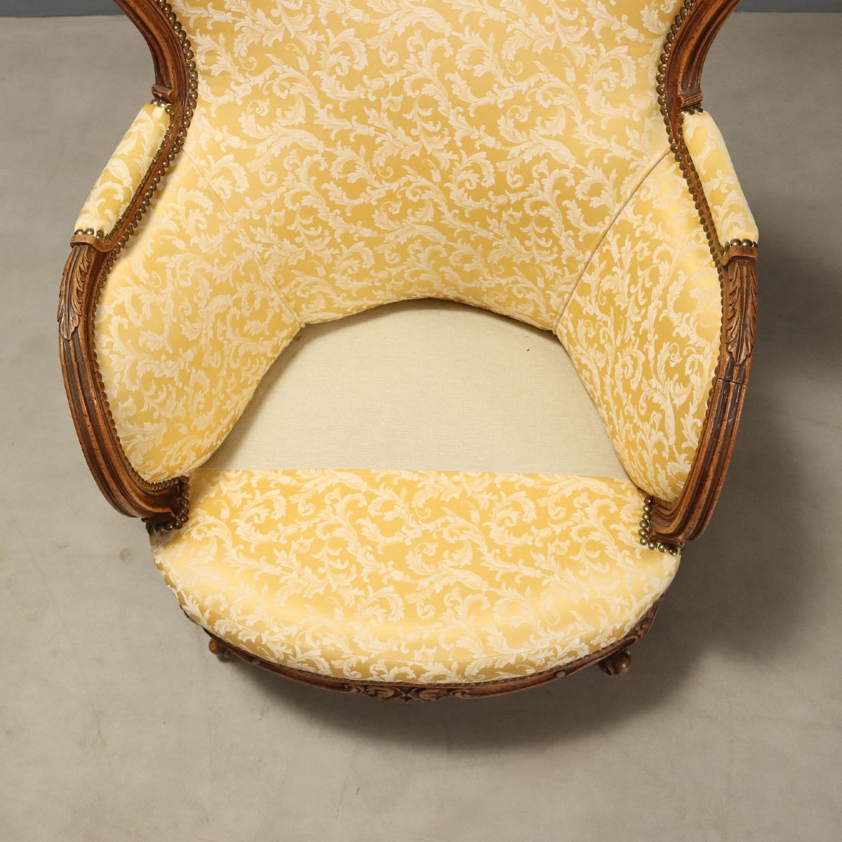 Paire de Fauteuils en Noyer - Italie XXe Siècle-photo-1
