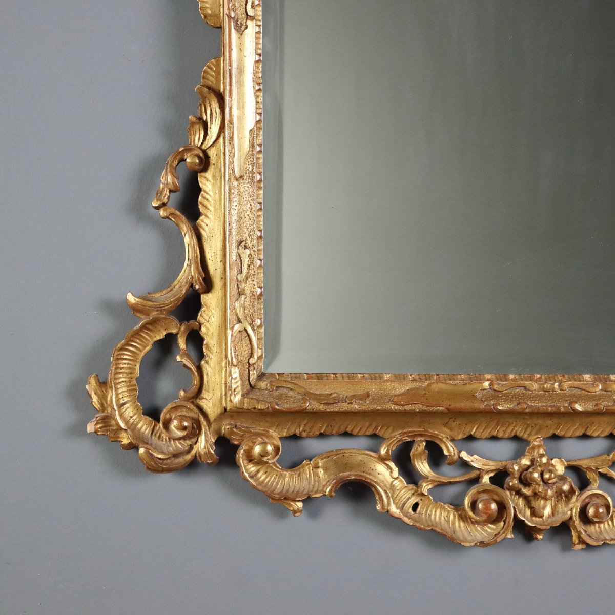 Early 20th-century Italian Barocchetto-style Gilded Wooden Mirror-photo-1
