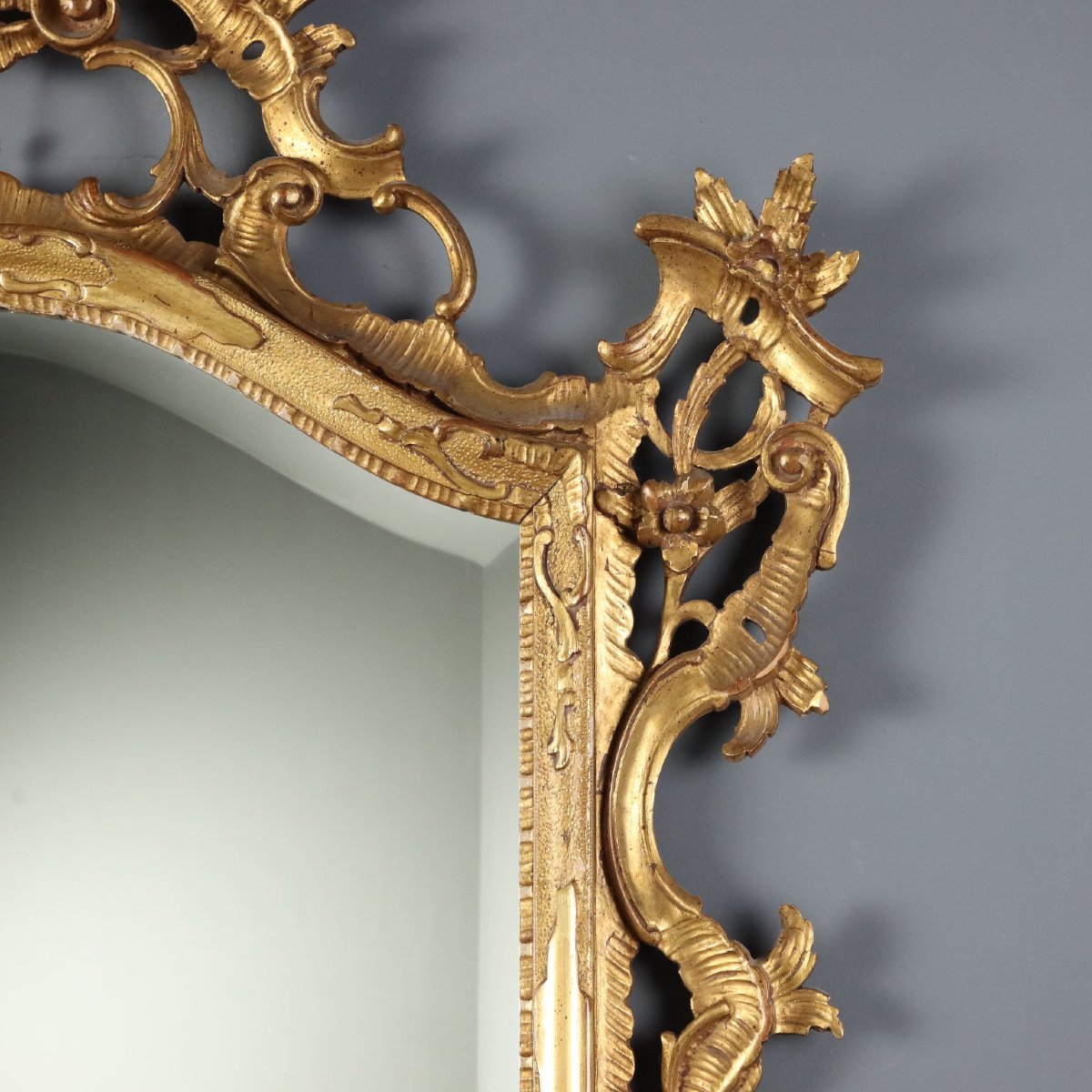 Early 20th-century Italian Barocchetto-style Gilded Wooden Mirror-photo-2