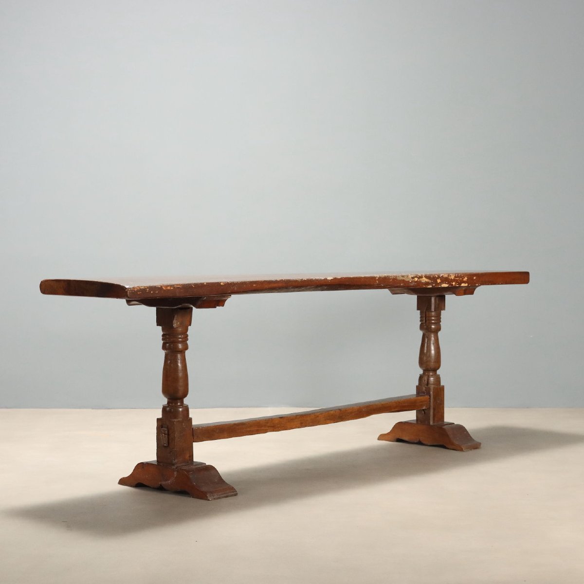 Walnut Table With Antique Wood - 20th-century Italy-photo-4