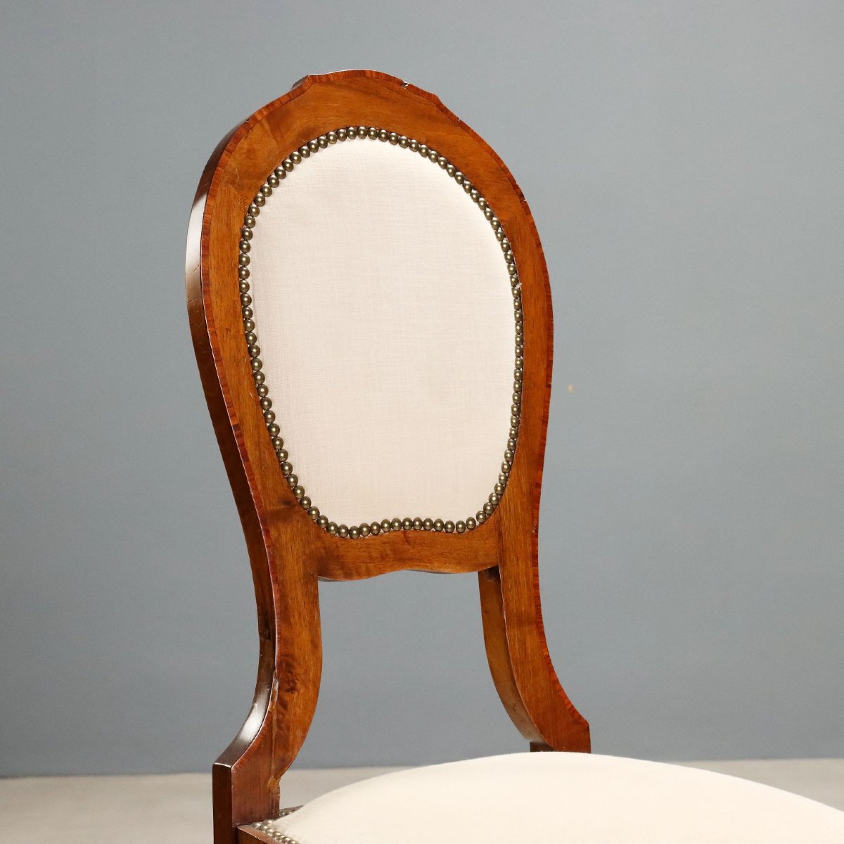Walnut Chairs With Rosewood Trim, Italy, Mid-19th Century-photo-6