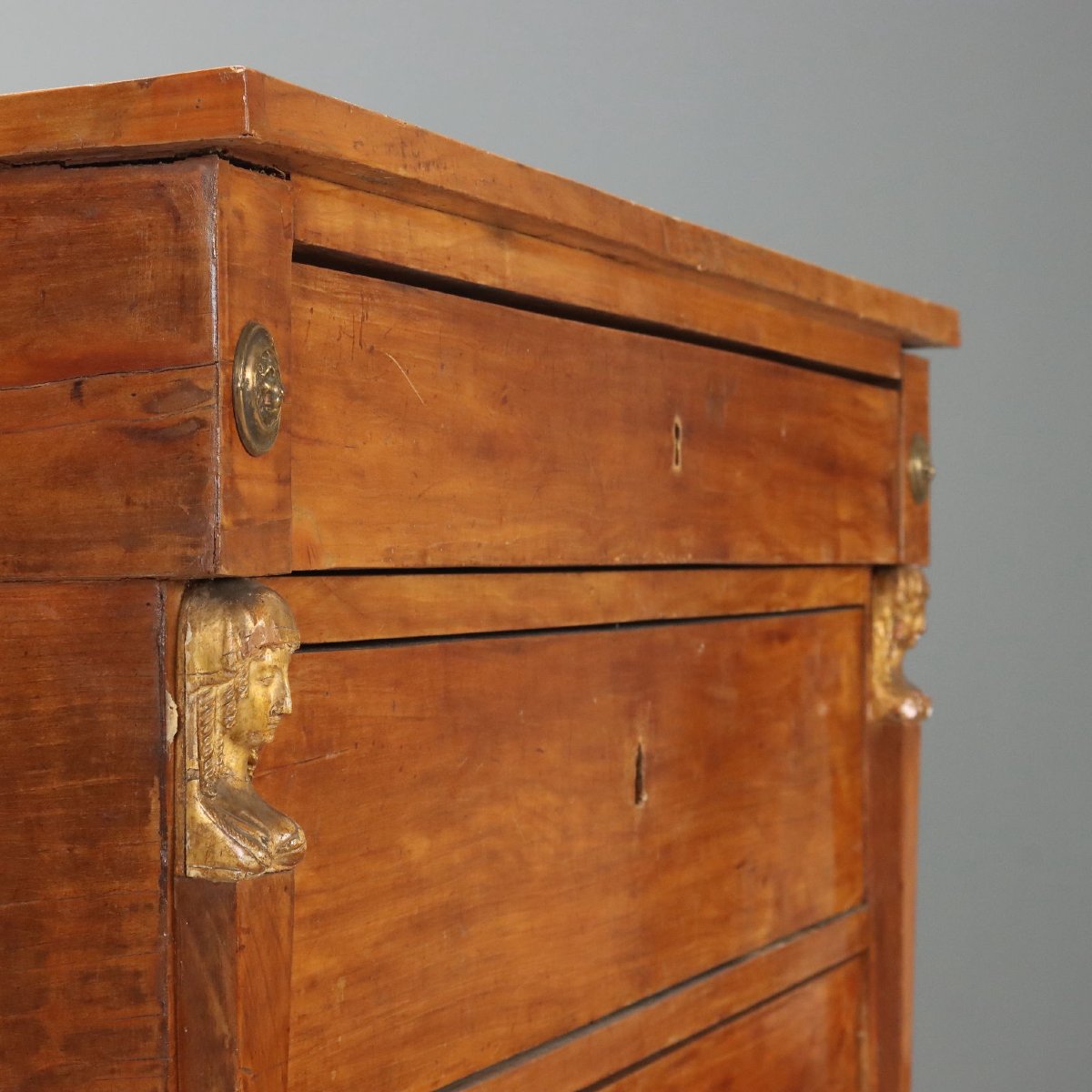 Commode Empire en Noyer - Vénétie Début XIXe Siècle-photo-2