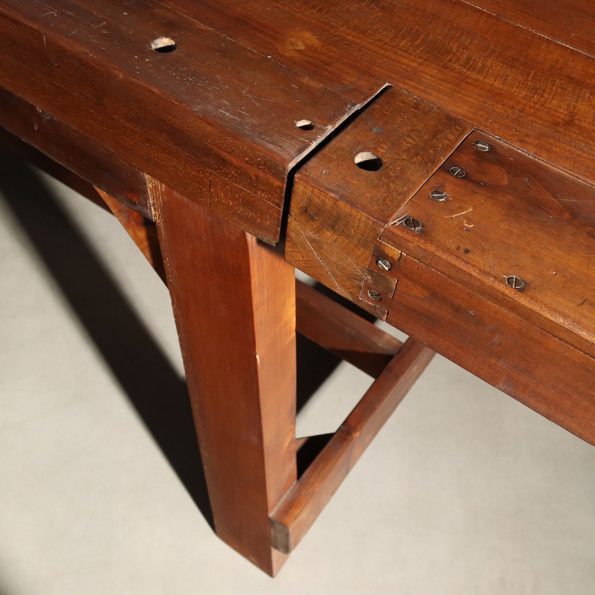 Établi de Menuiserie en Hêtre et Sapin Italie, fin du XIXe siècle-photo-4