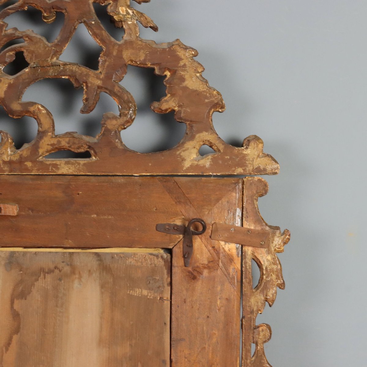 Miroir en Bois de Tilleul Sculpté et Doré - Piémont XVIIIe Siècle-photo-2