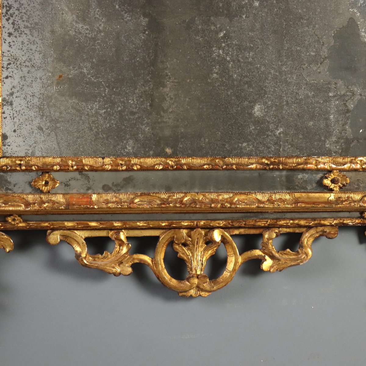 Miroir en Bois de Tilleul Sculpté et Doré - Piémont XVIIIe Siècle-photo-3