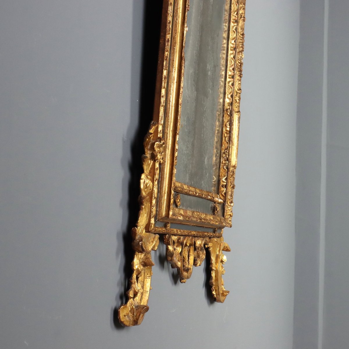 Miroir en Bois de Tilleul Sculpté et Doré - Piémont XVIIIe Siècle-photo-6