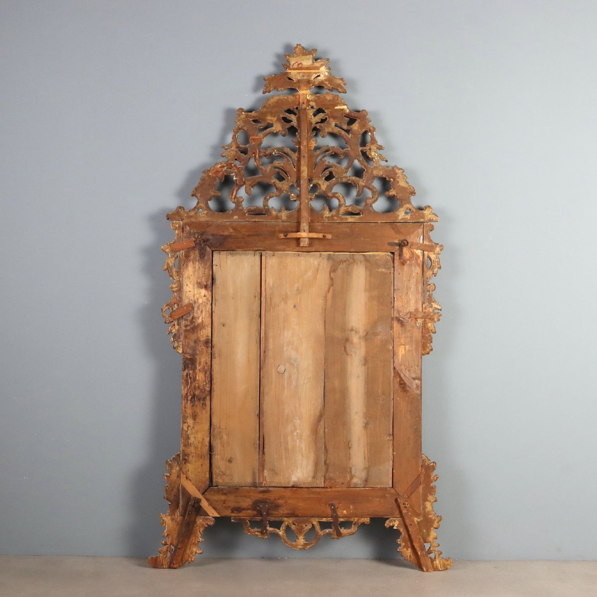 Miroir en Bois de Tilleul Sculpté et Doré - Piémont XVIIIe Siècle-photo-8