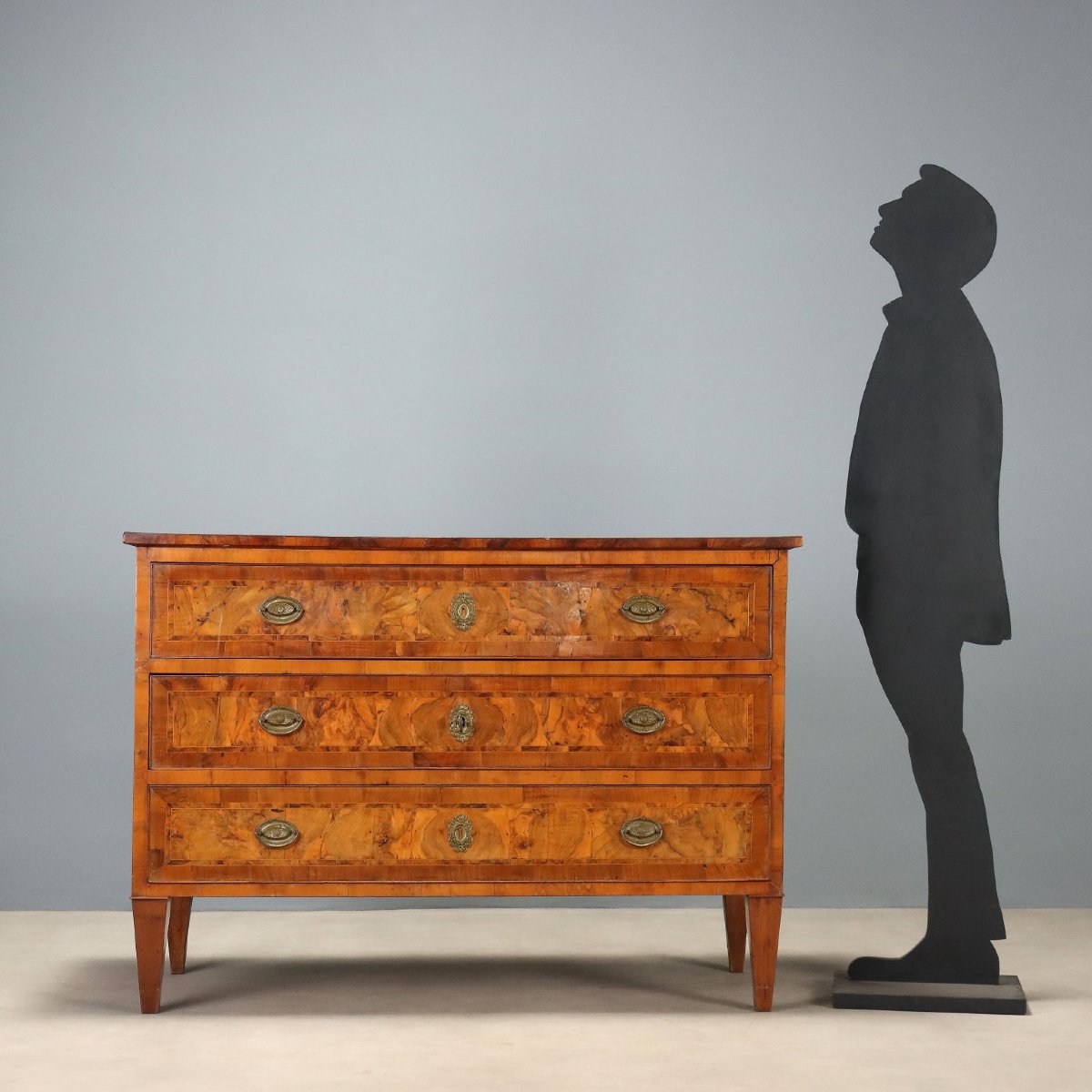 Commode Néoclassique en Noyer et Ronce Émilie, dernier quart du XVIIIe siècle-photo-2
