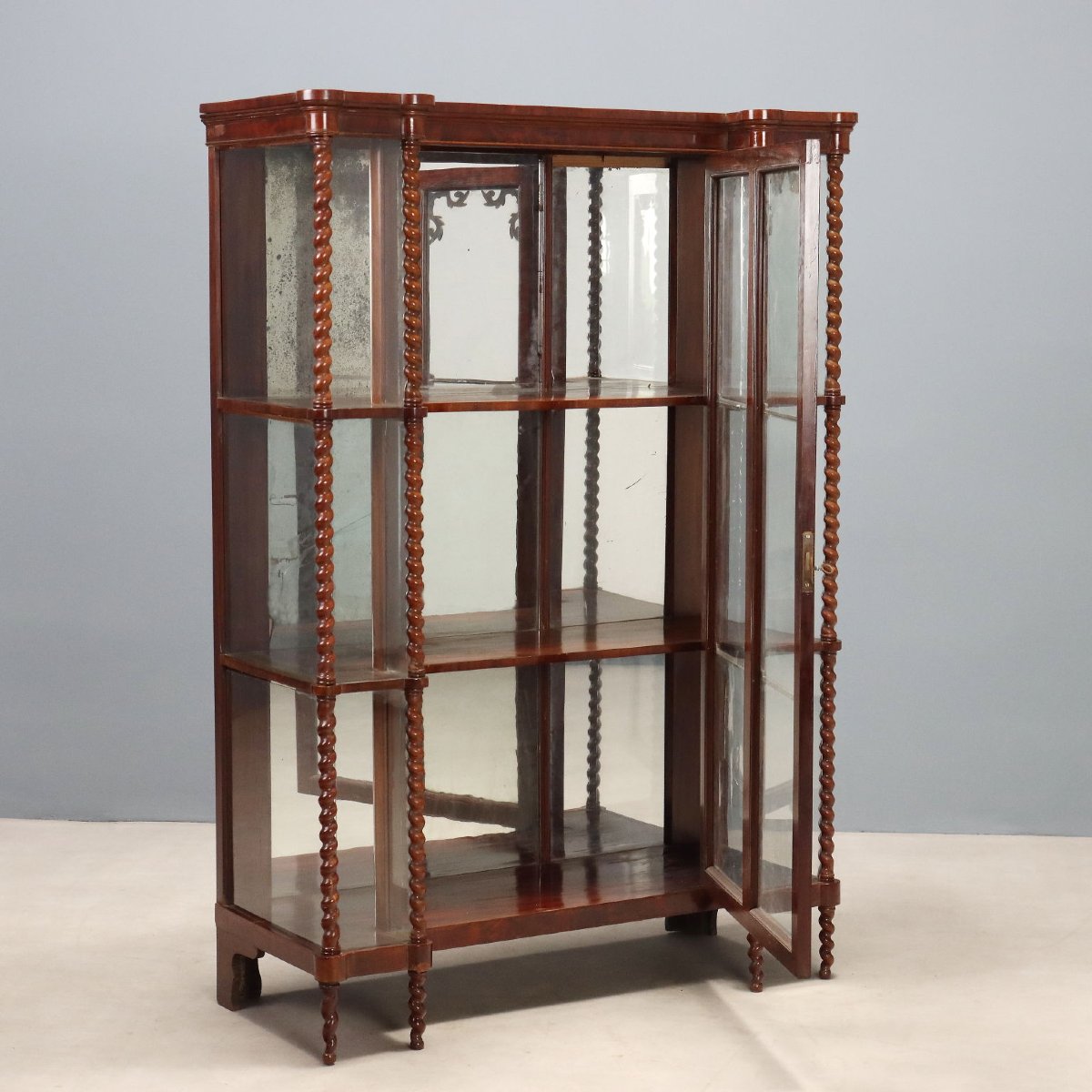 Luigi Filippo Mahogany Display Cabinet - Italy, 19th Century; Second Quarter Of The 19th Century-photo-4