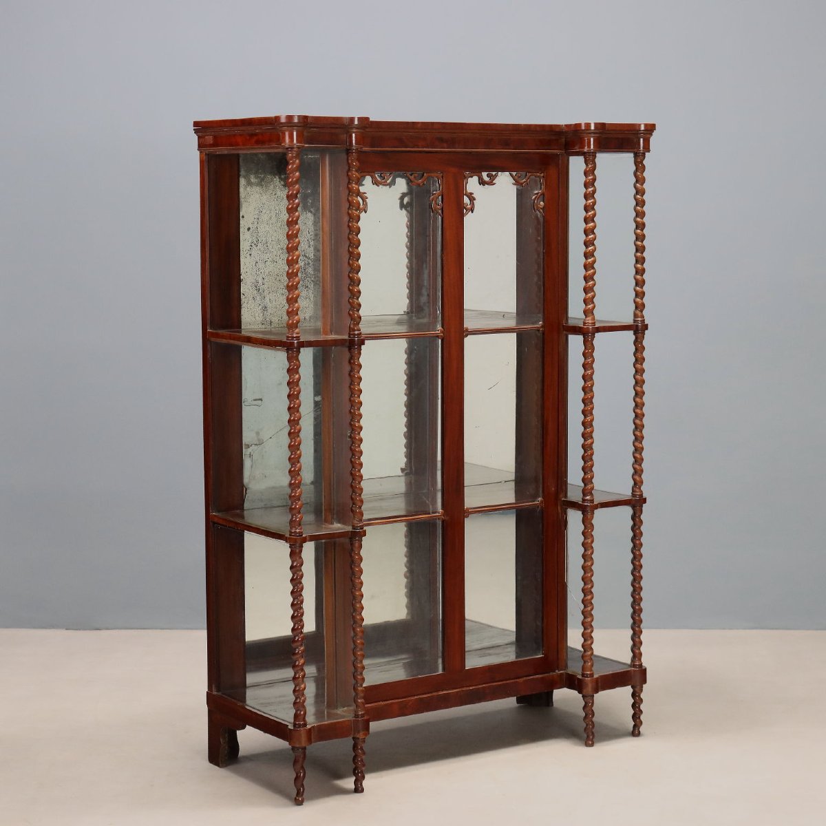 Luigi Filippo Mahogany Display Cabinet - Italy, 19th Century; Second Quarter Of The 19th Century