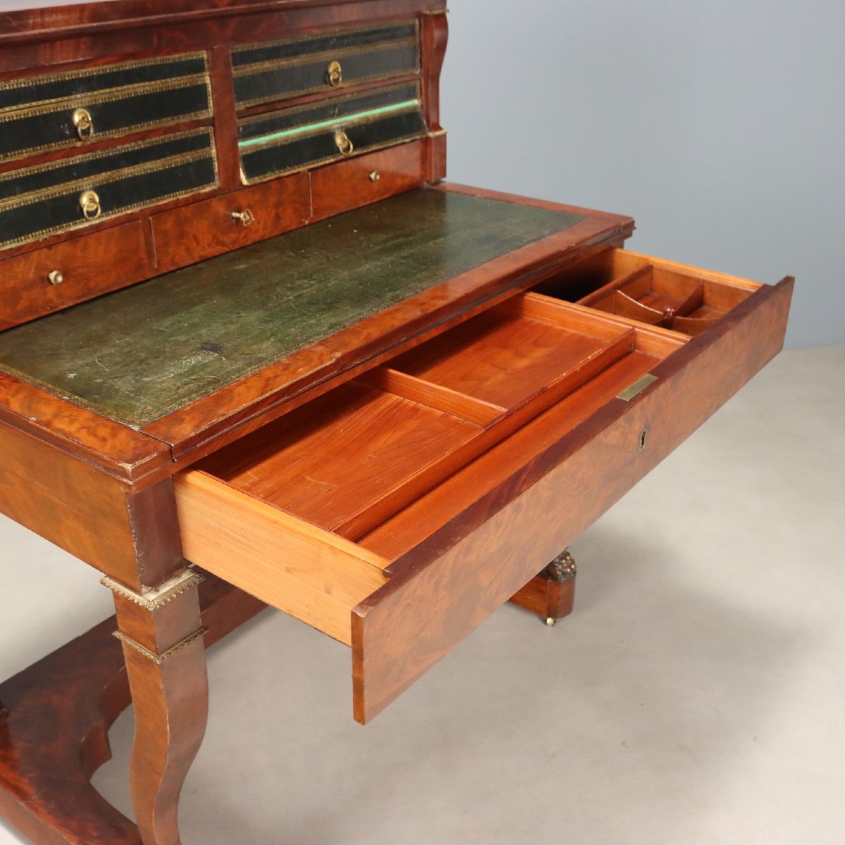 Napoleon III-style Open Desk In Mahogany, France, Second Half Of The 19th Century-photo-7
